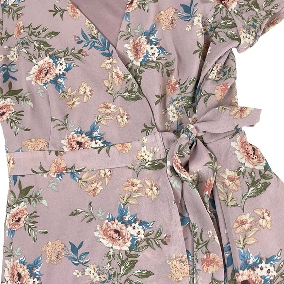 Active USA Floral Wrap Maxi Dress Purple Large - Picture 10 of 12